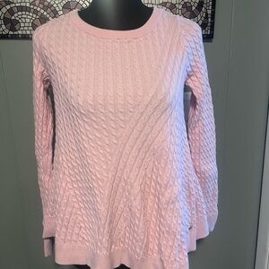 Tommy Hilfiger Women’s pink cable knit long sleeve pullover sweater Size SP